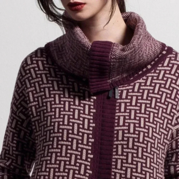 Anthropologie Left on Houston Long full zip cardigan  Gray & Cream| Small - Picture 2 of 6